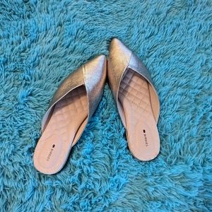 Birdies metallic gold slipper flats